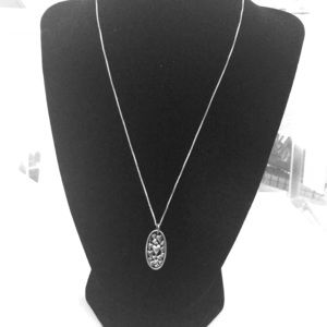 Sterling silver heart cluster M&D necklace